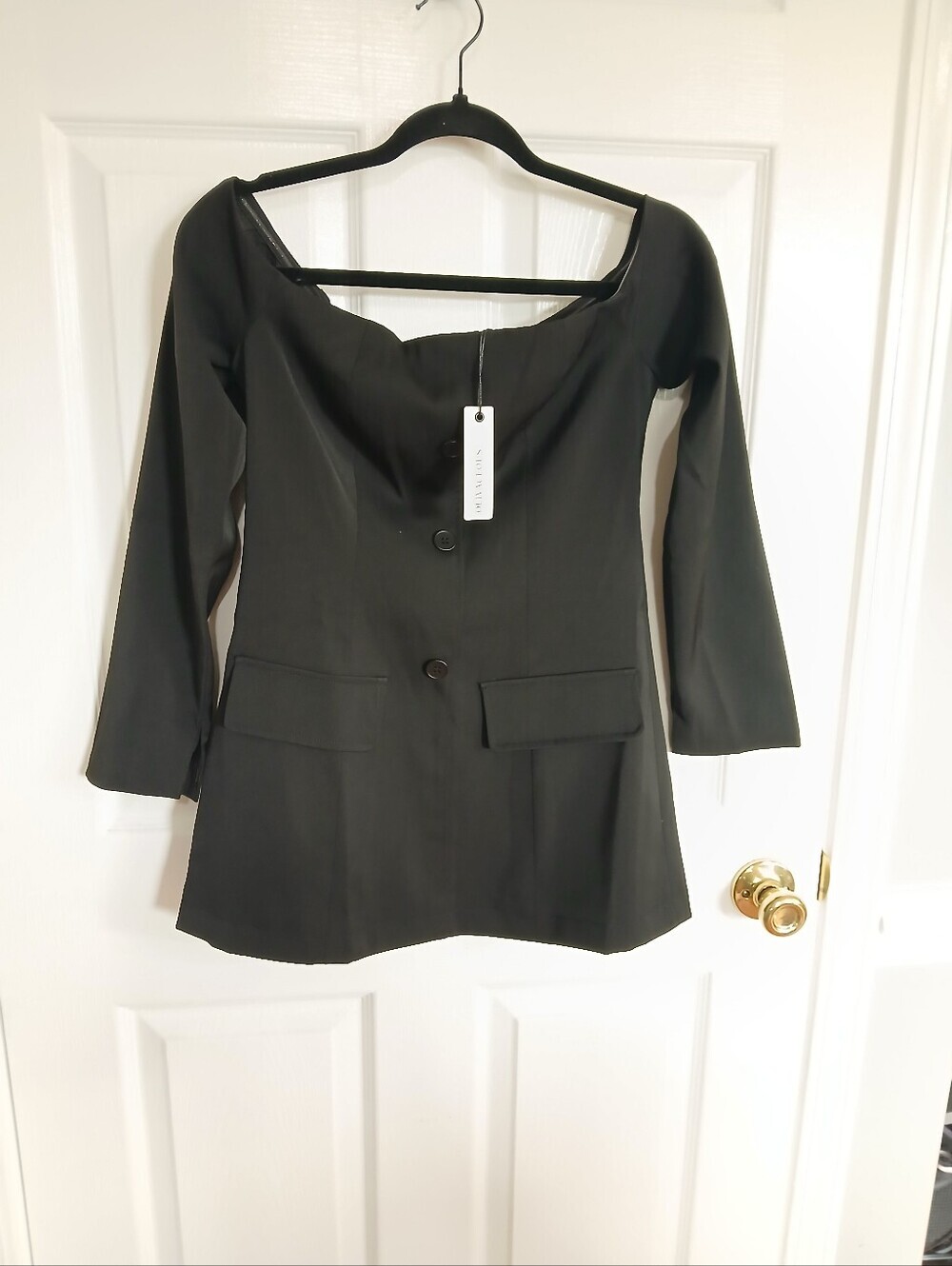 Olivaceous Black Off Shoulder Blazer Dress Costume Goth Grunge Party Sexy Date